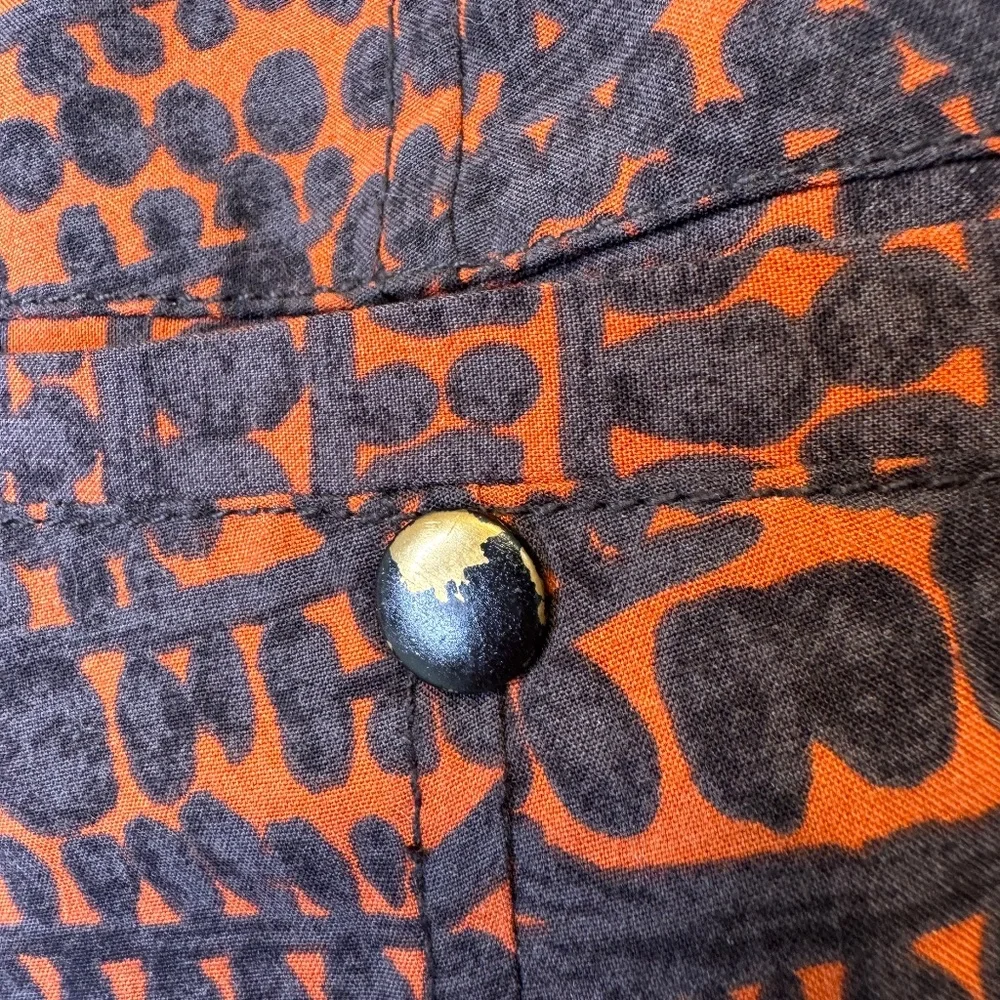 HEI HEI | Anthro Orange Mot Kiri Kiri AOP Retro Pullon Jogger Pant Trousers - Picture 9 of 12
